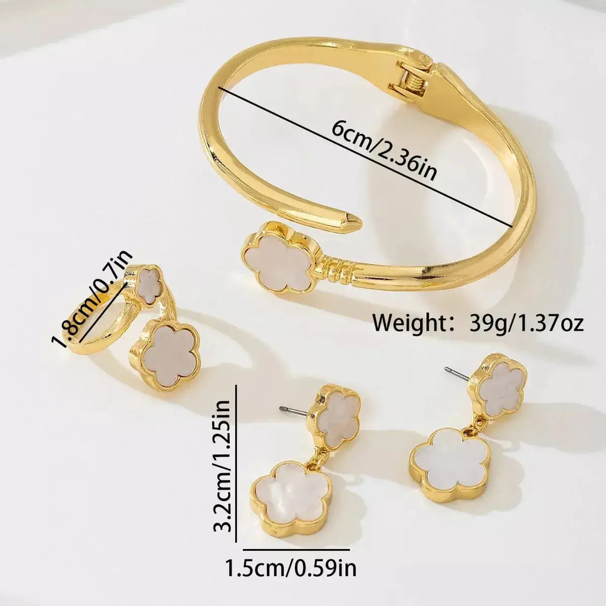 18K Gold-Plated Flower Jewelry Set - DaisyDrop 