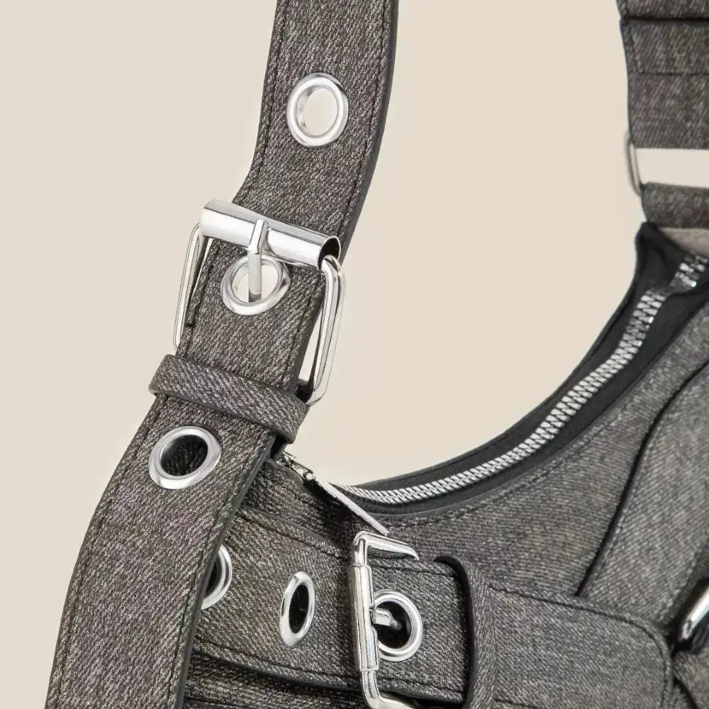 Fame Denim Belt Accent Shoulder Bag - DaisyDrop 