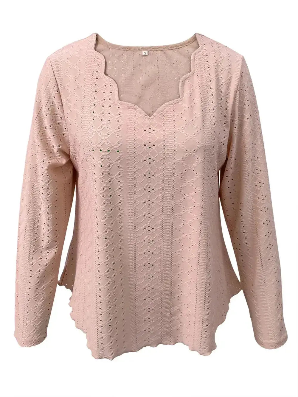 Eyelet Long Sleeve Blouse - DaisyDrop 