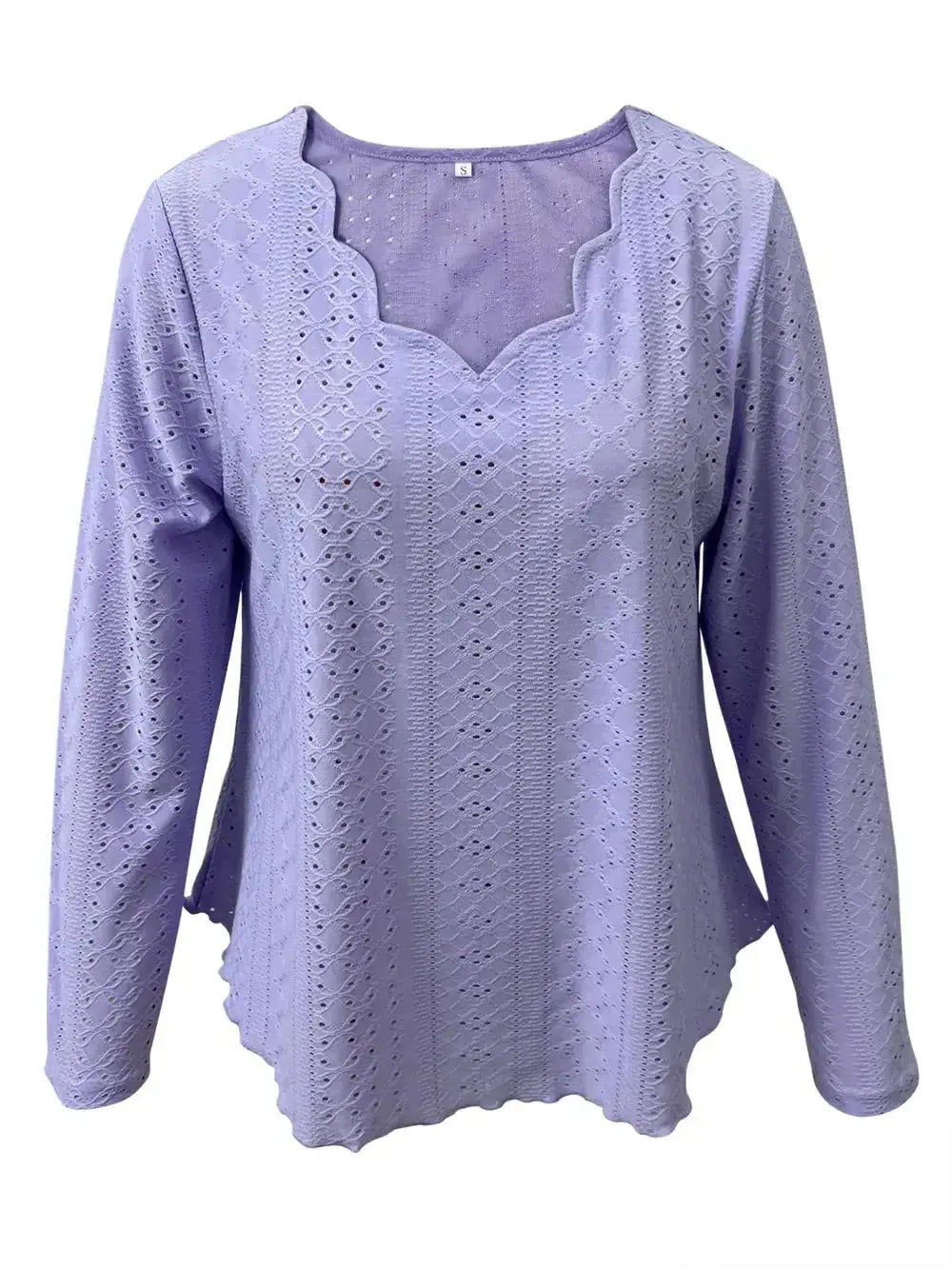 Eyelet Long Sleeve Blouse - DaisyDrop 