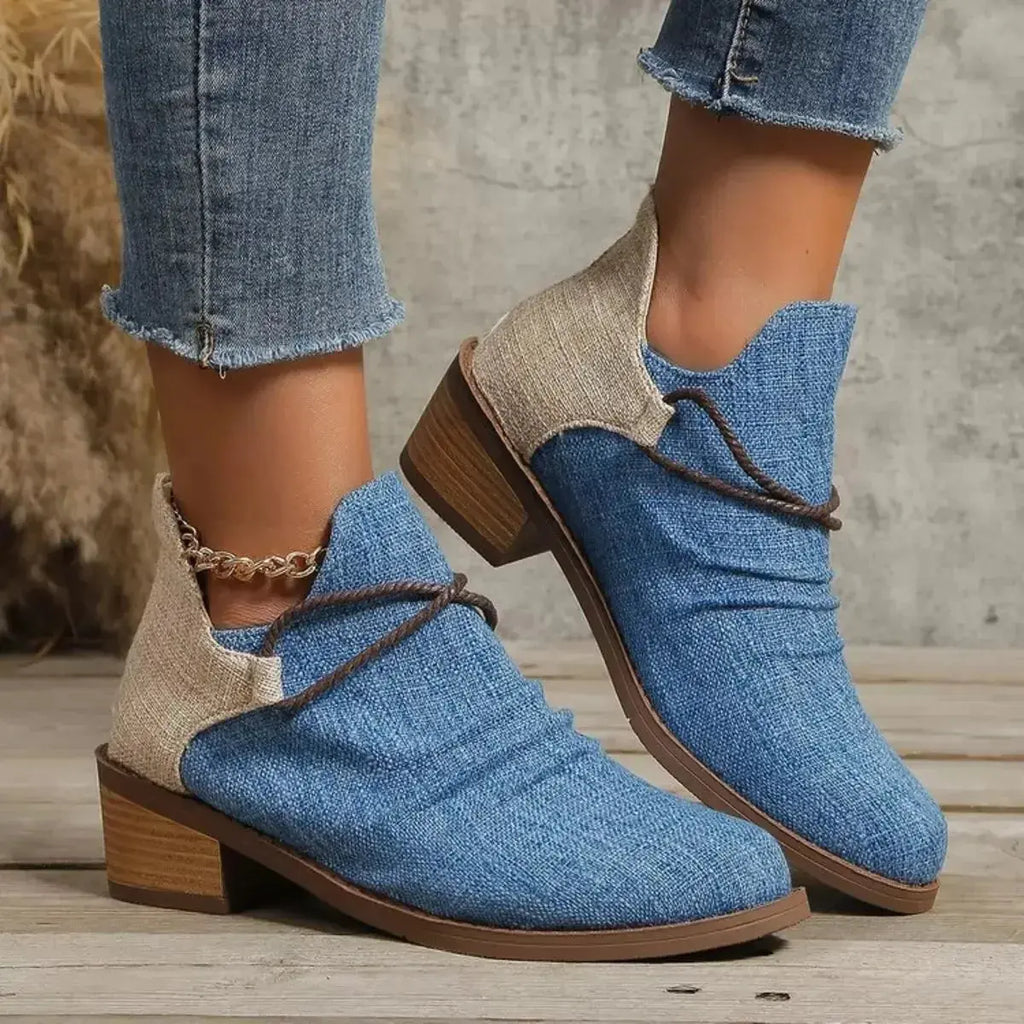 Block Heel Ankle Boots - DaisyDrop 