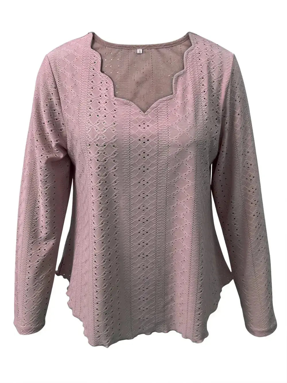 Eyelet Long Sleeve Blouse - DaisyDrop 