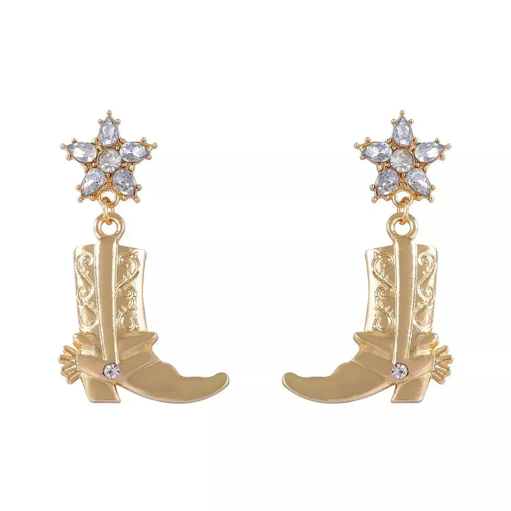 Western Style Boot Dangle Earrings - DaisyDrop 