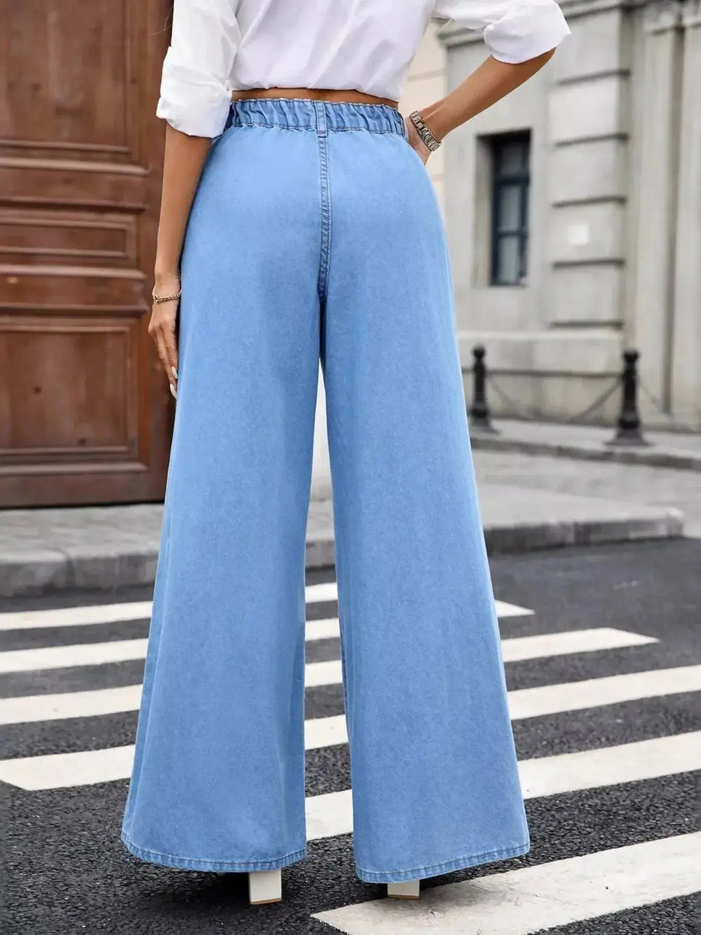 Wide Leg High Waisted Jeans - DaisyDrop 