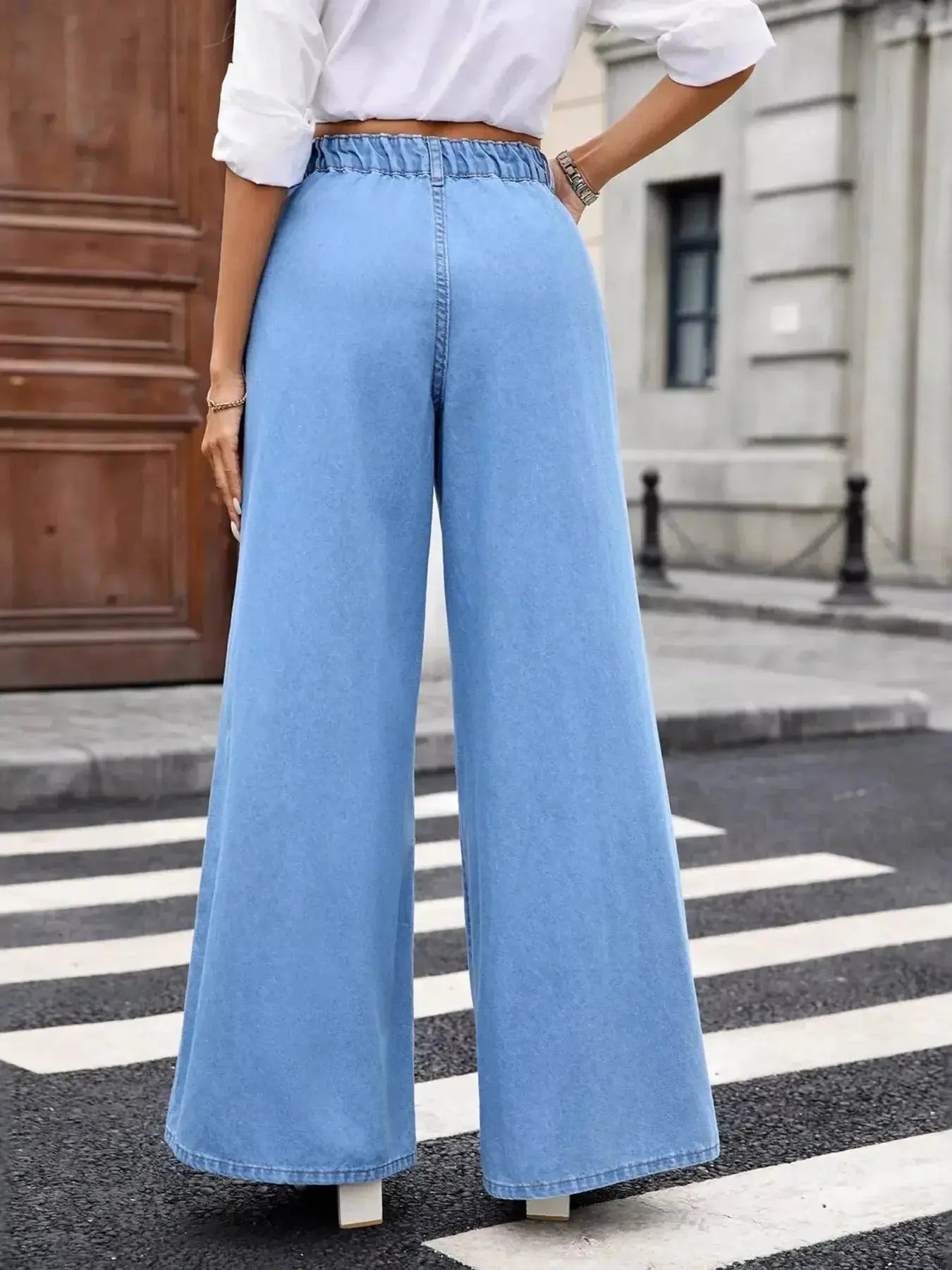 Wide Leg High Waisted Jeans - DaisyDrop 