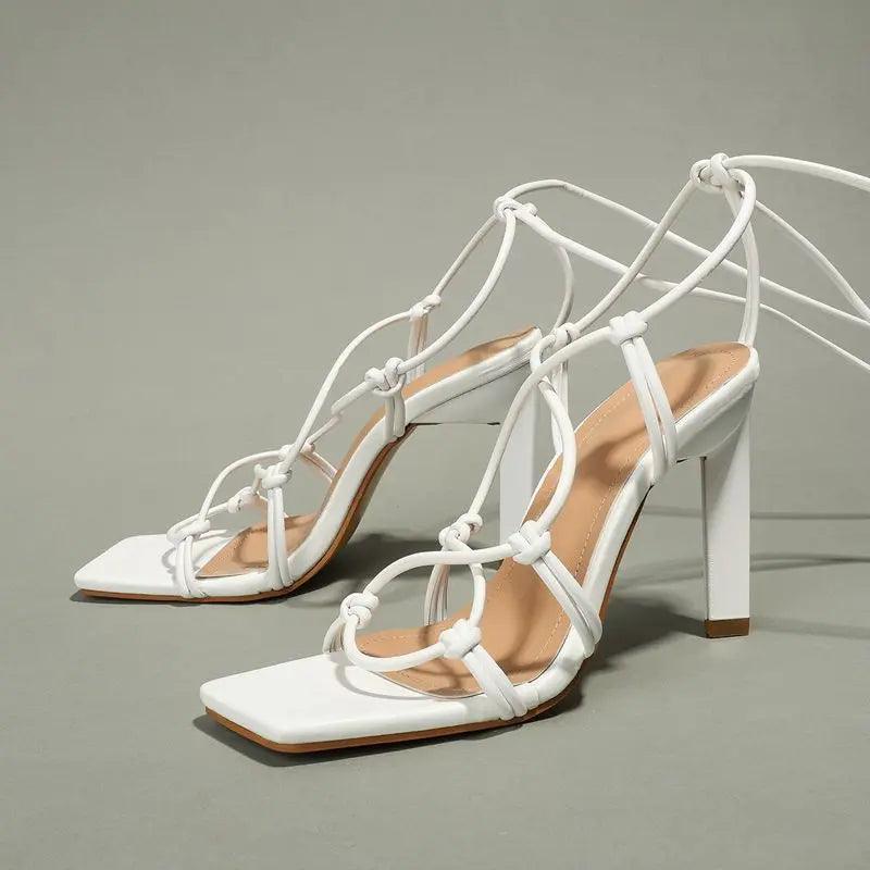 Fashion Sexy Rope Straps Solid Color New Summer High Heel Sandals For Women eprolo