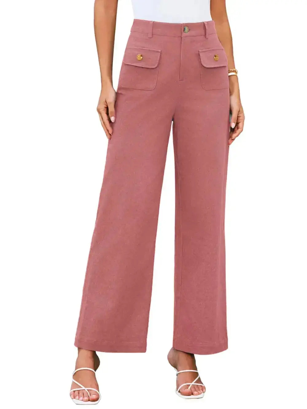 High Waist Wide Leg Pants - DaisyDrop 
