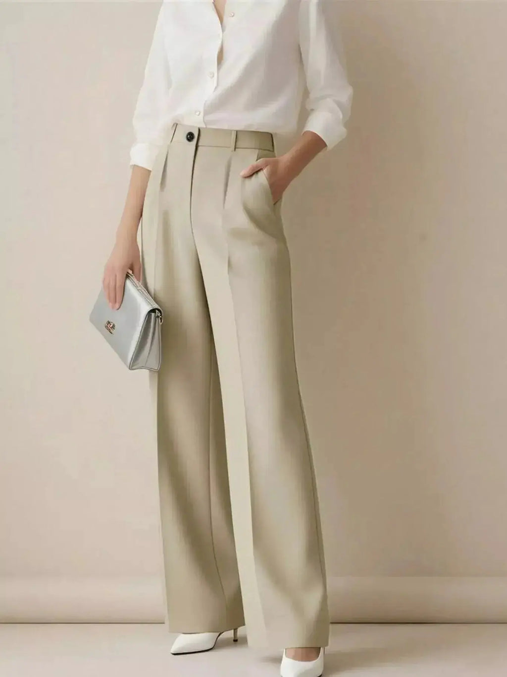 High-Waisted Wide Leg Pants - DaisyDrop 