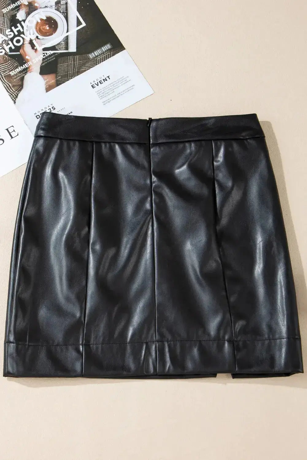 PU Leather Mini Skirt - DaisyDrop 
