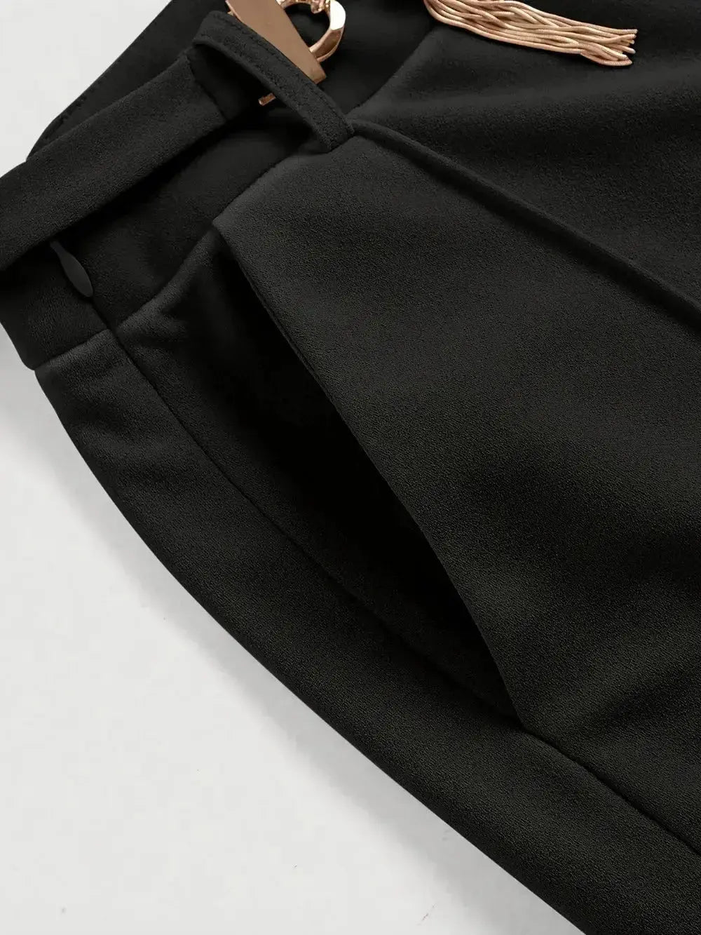 Chain Detail High Waist Pants - DaisyDrop 