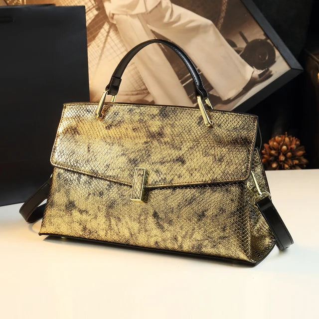Snake Print Leather Luxury Fashion bag