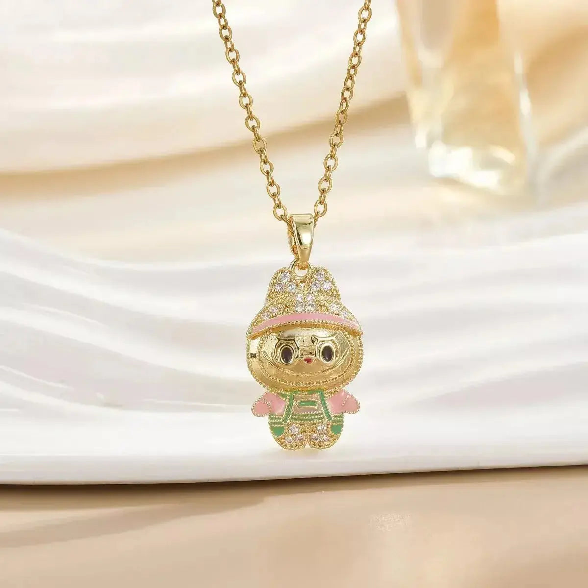 18K Gold-Plated Cartoon Character Pendant Necklace - DaisyDrop 
