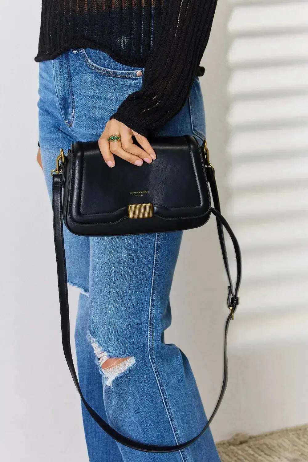 David Jones PU Leather Crossbody Bag - DaisyDrop 