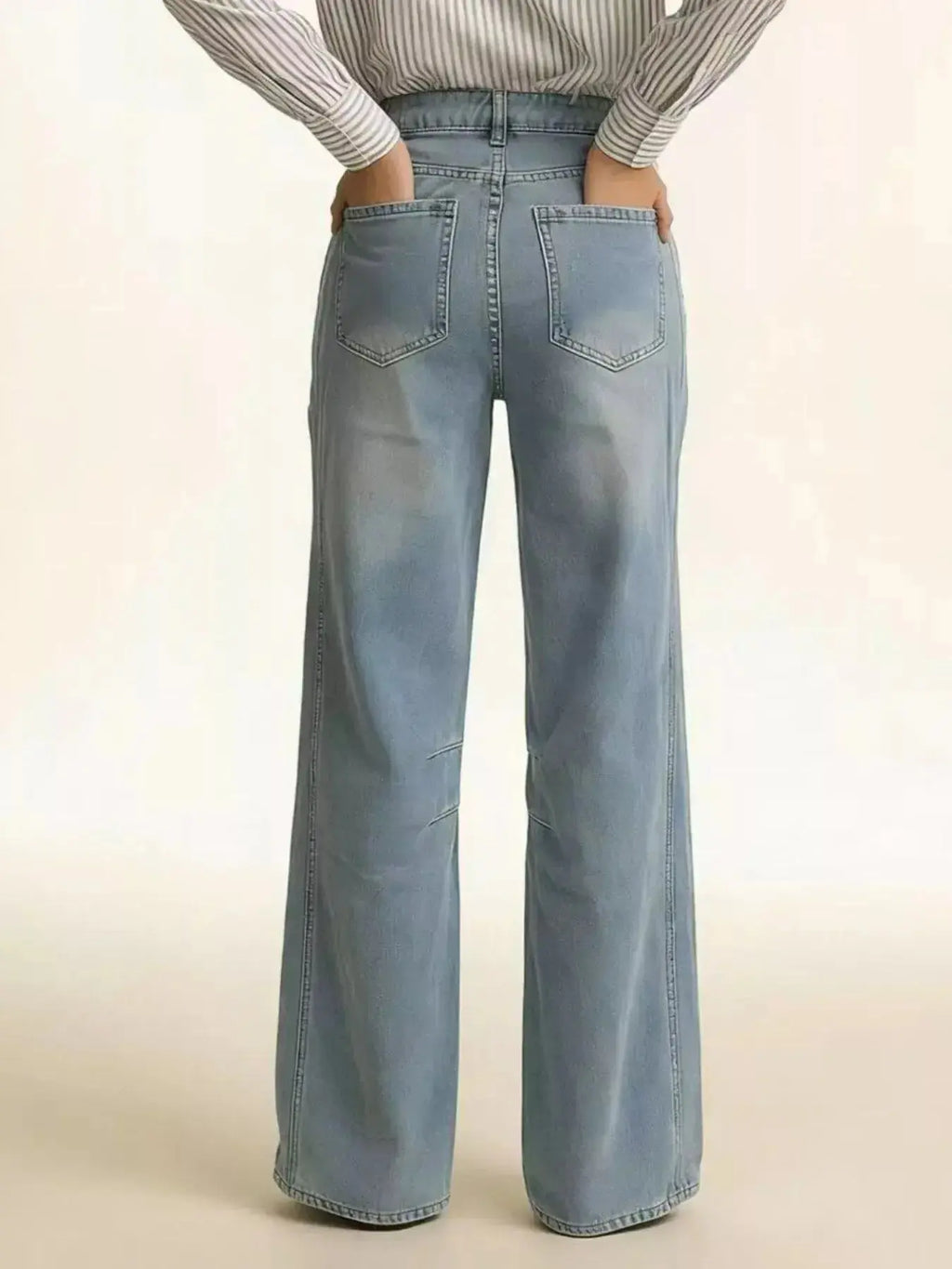 Wide Leg Wash Jeans - DaisyDrop 
