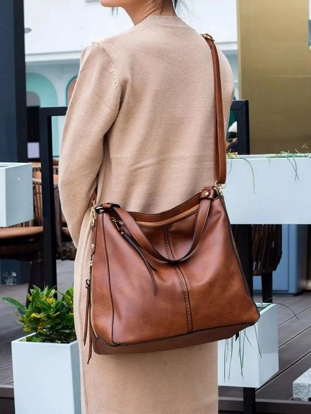 Classic PU Leather Tote Bag - DaisyDrop 