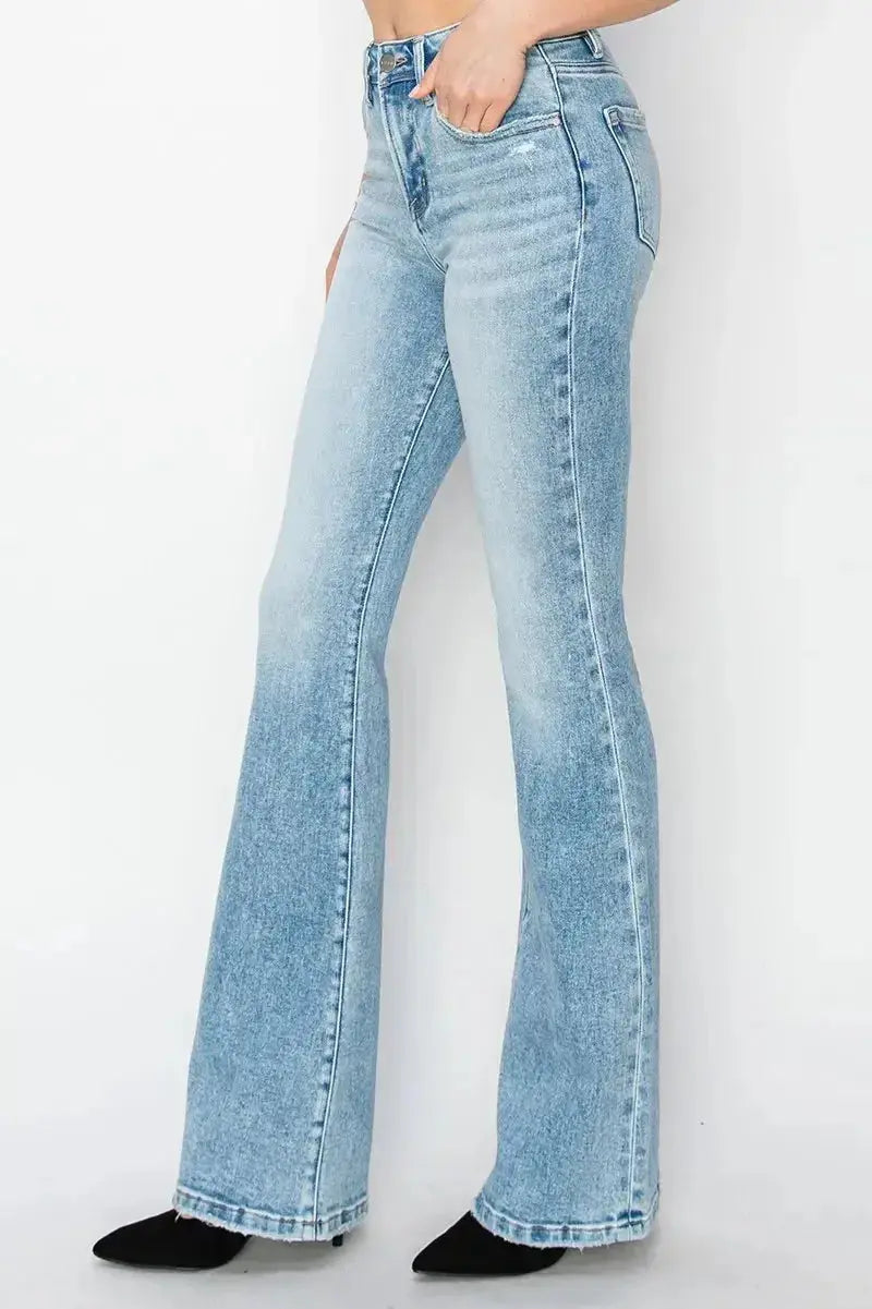 RISEN High Rise Bootcut Jeans - DaisyDrop 