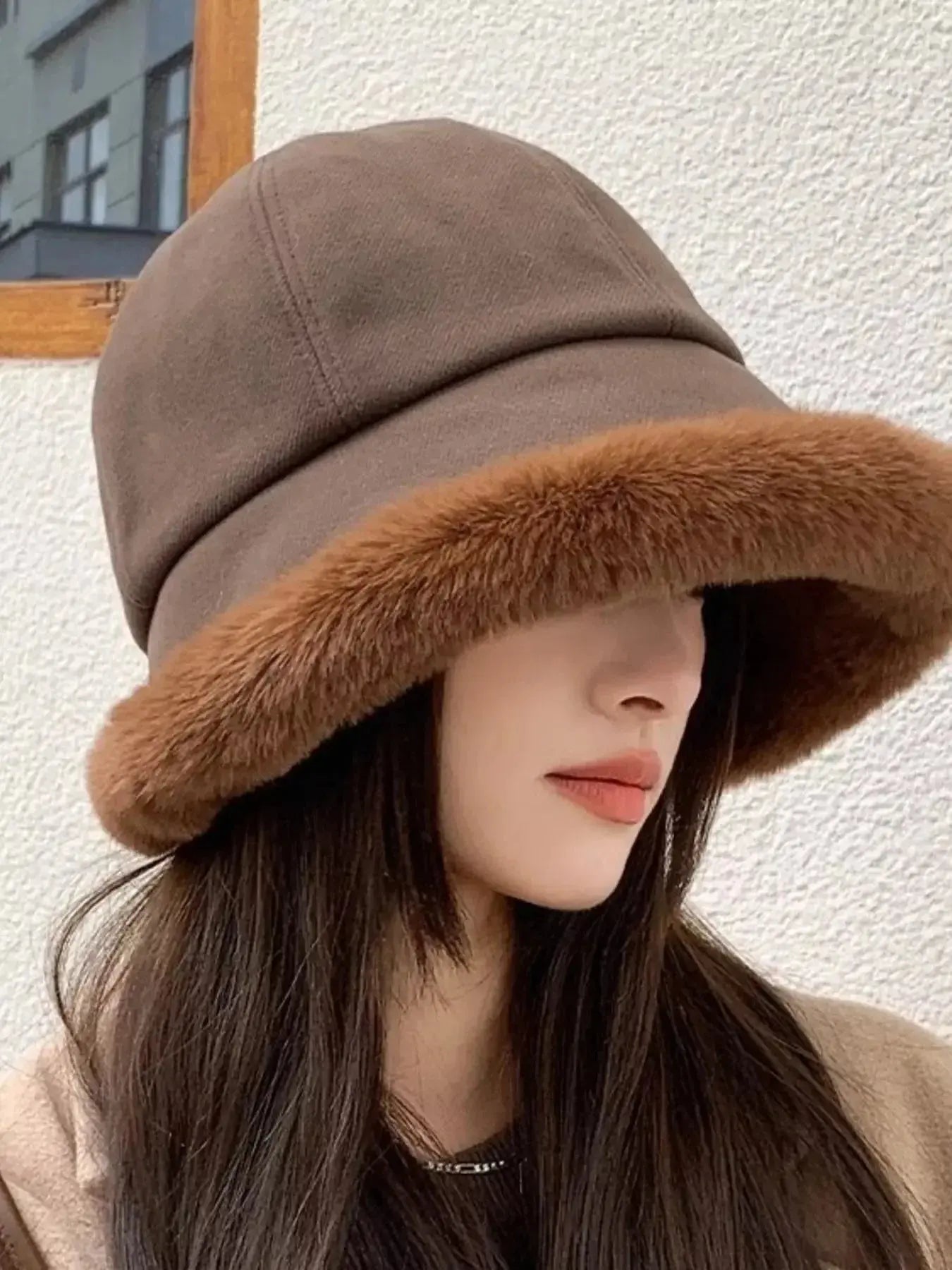 Fuzzy Trim Bucket Hat - DaisyDrop 