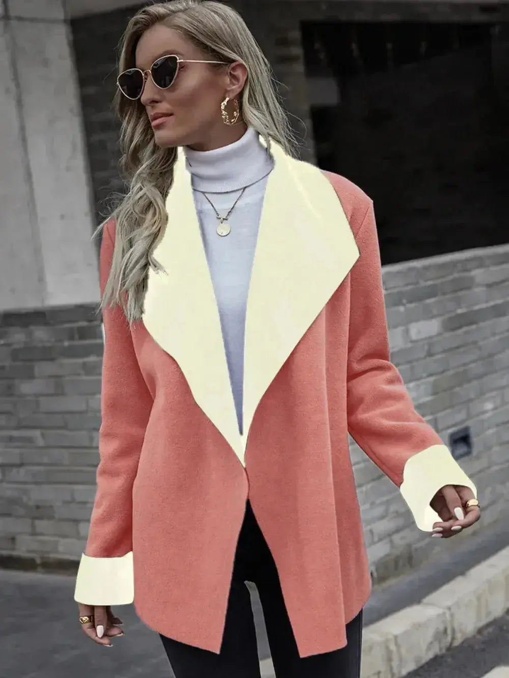 Open Front Long Sleeve Jacket - DaisyDrop 