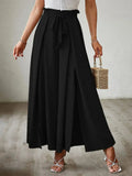 Tied Slit Wide Leg Pants - DaisyDrop 