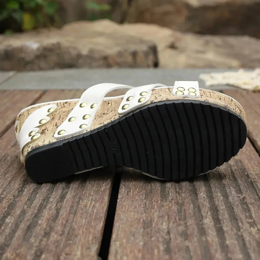 Open Toe Wedge Sandals - DaisyDrop 