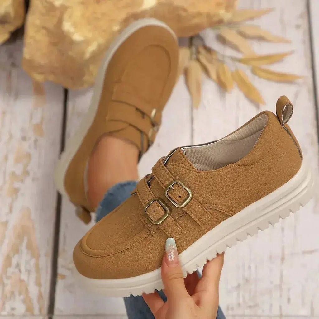 Buckle Accent Casual Loafers - DaisyDrop 