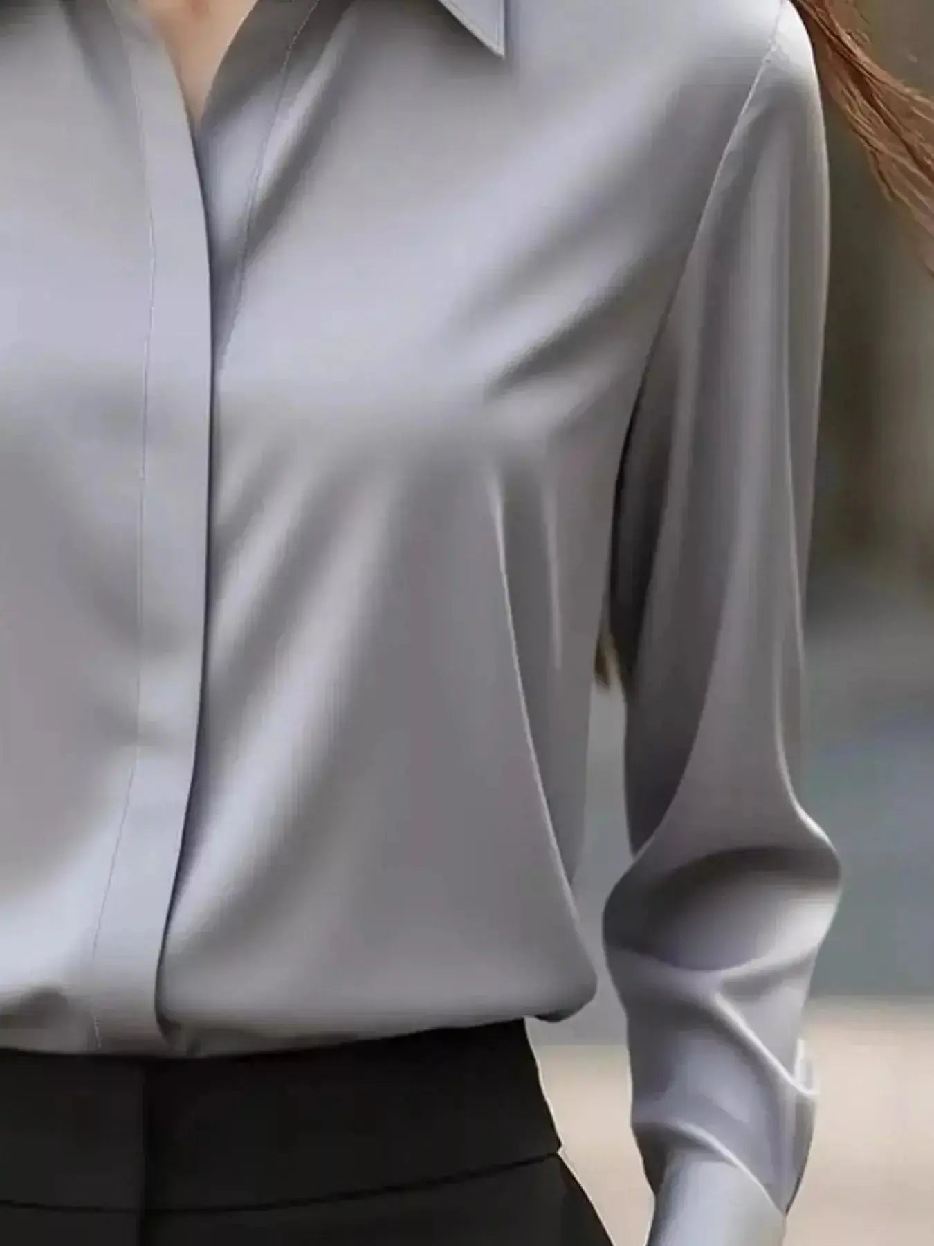 Button Down Collared Neck Long Sleeve Shirt - DaisyDrop 