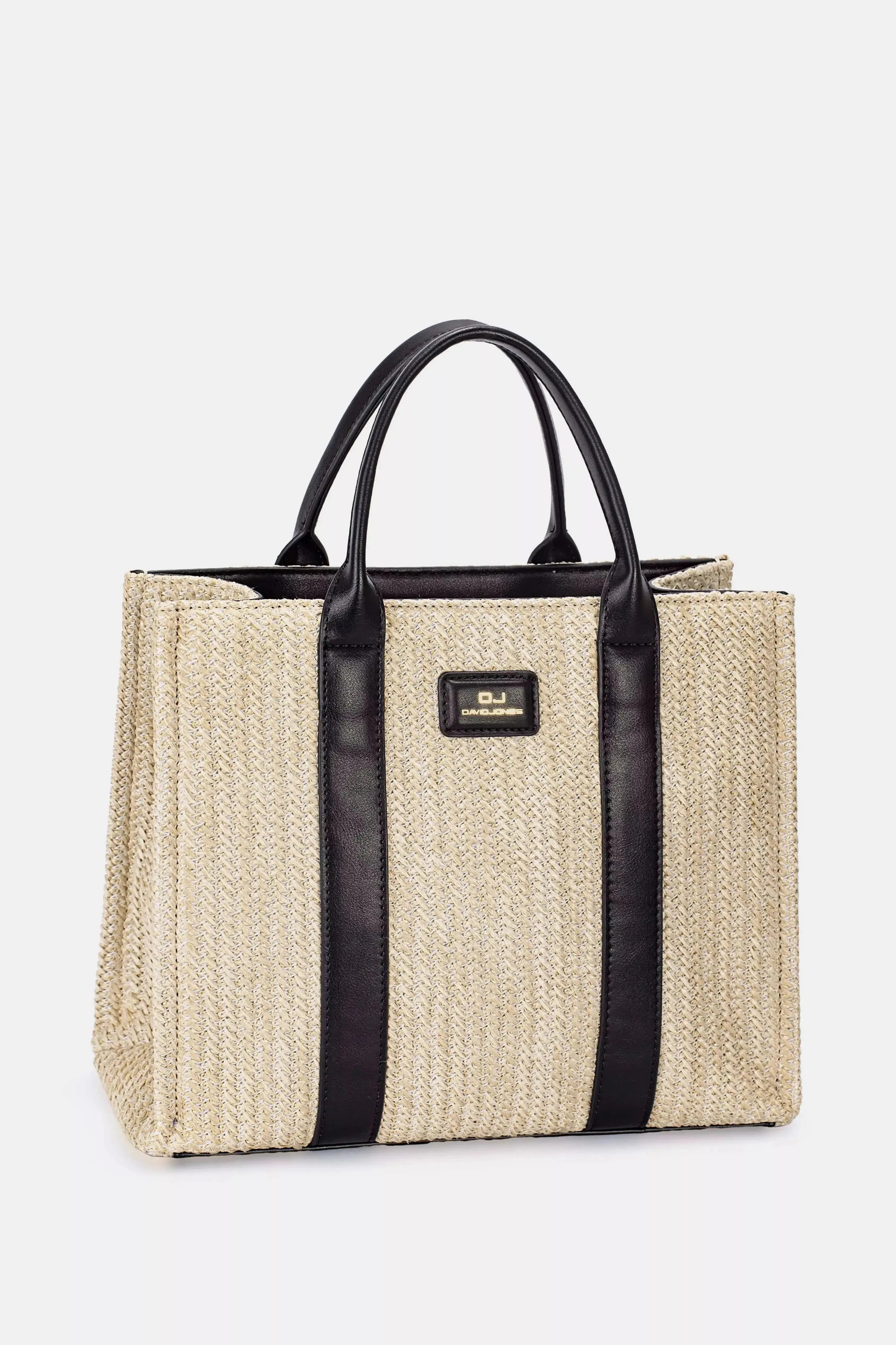 David Jones Square Woven Tote Handbag - DaisyDrop 