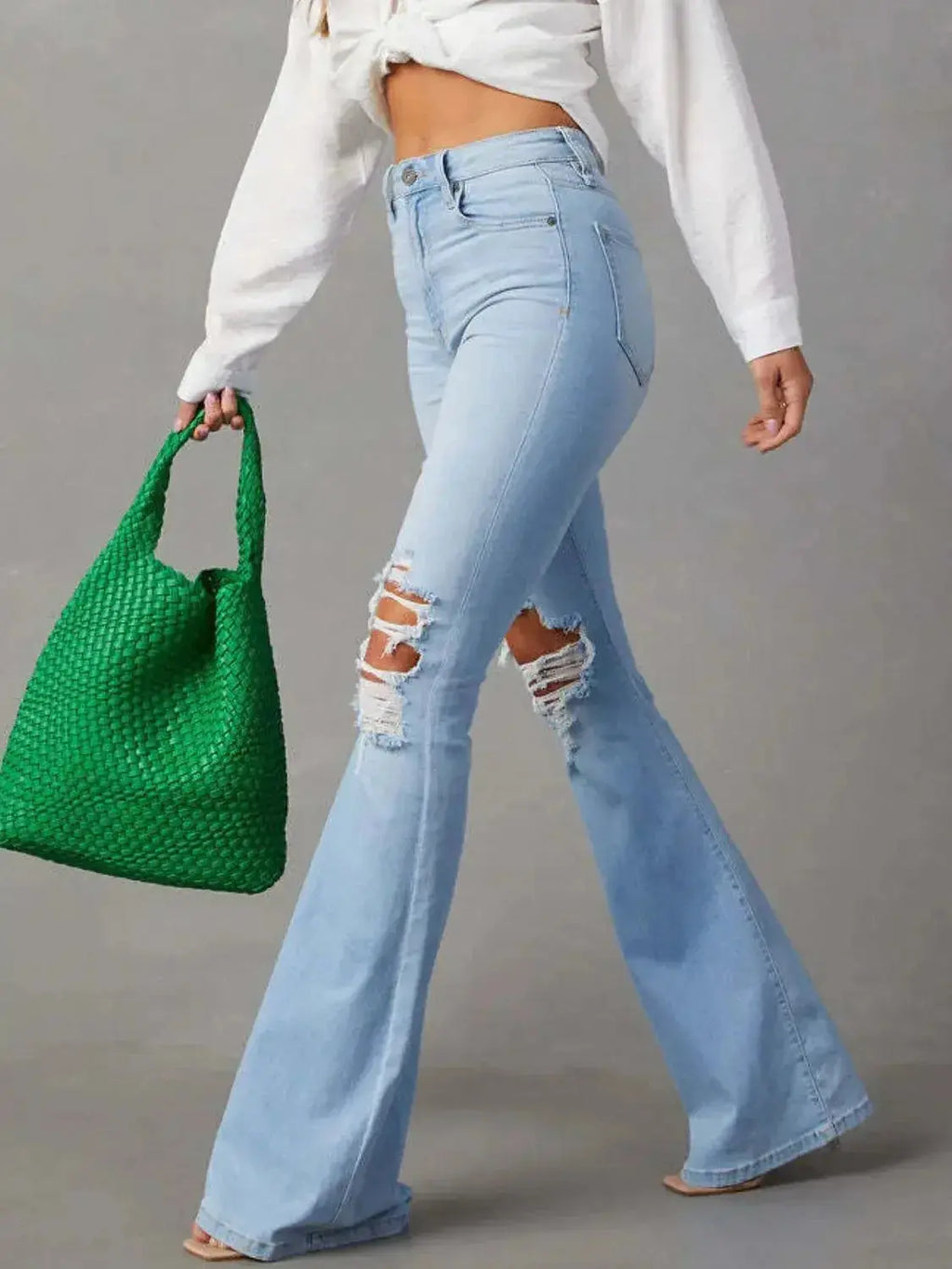 Distressed Jeans with Pockets - DaisyDrop 