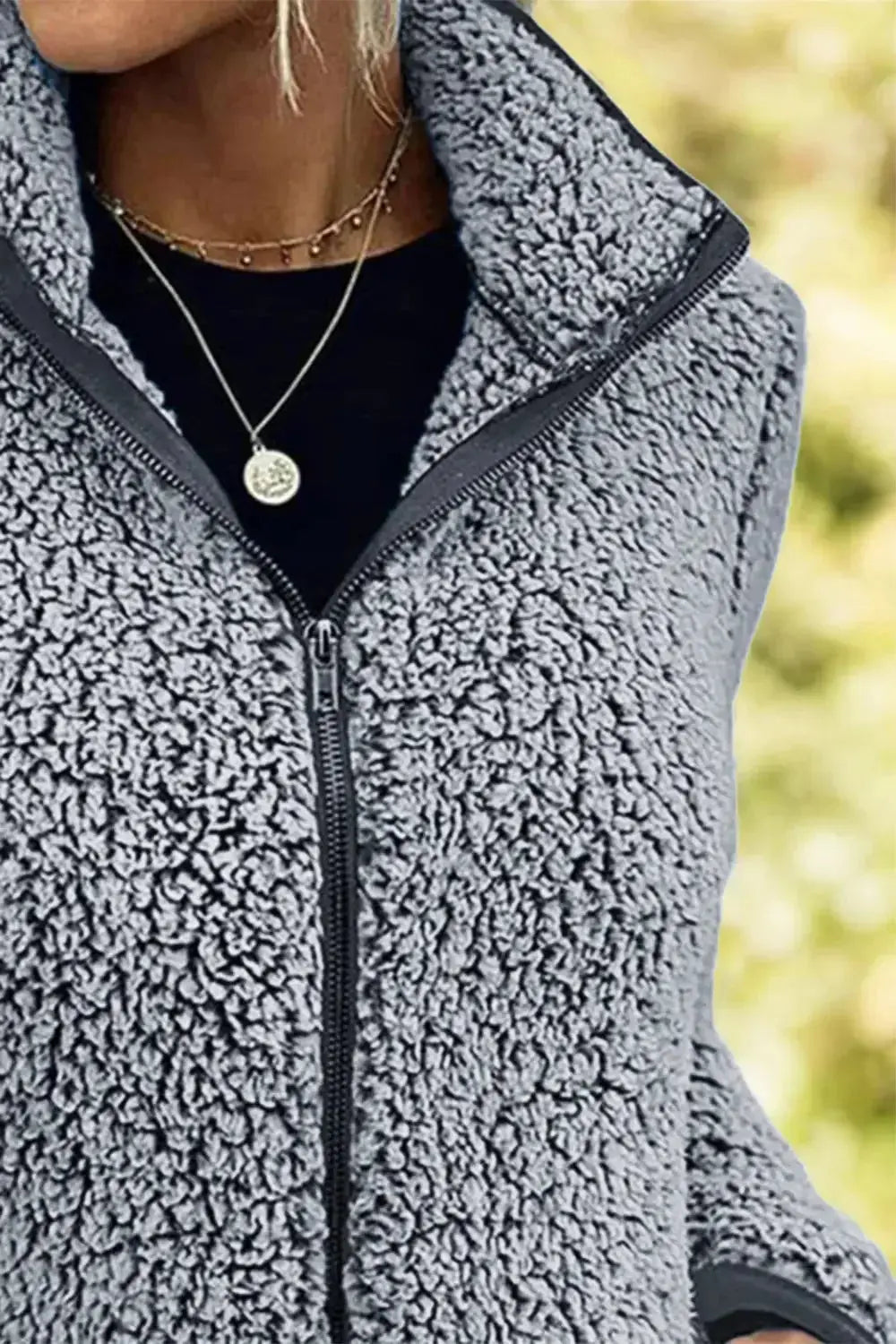 Pocketed Zip Up Turtleneck Jacket - DaisyDrop 