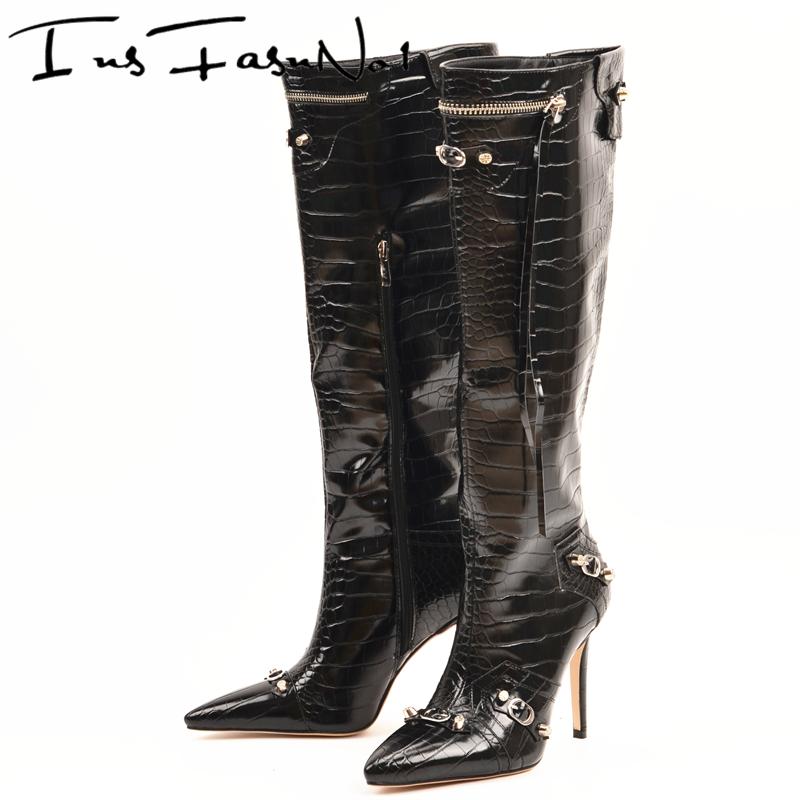 Spike High Heel Rivet Punk Motorcycle Botas