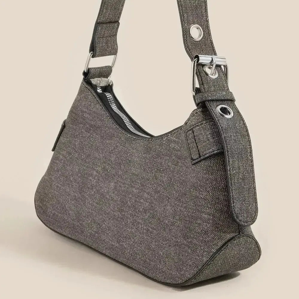 Fame Denim Belt Accent Shoulder Bag - DaisyDrop 