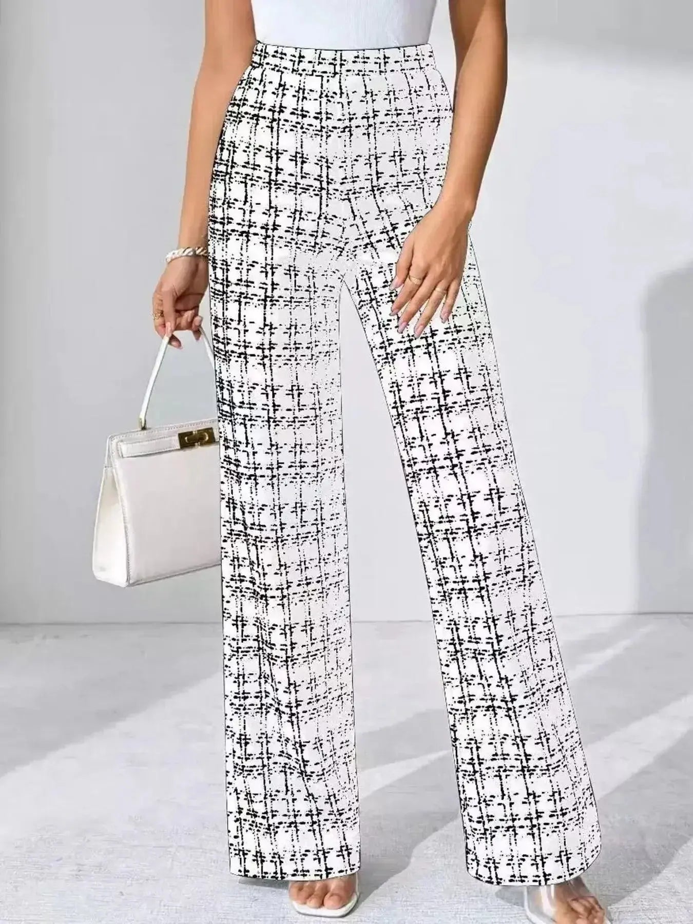 Plaid Wide Leg Pants - DaisyDrop 