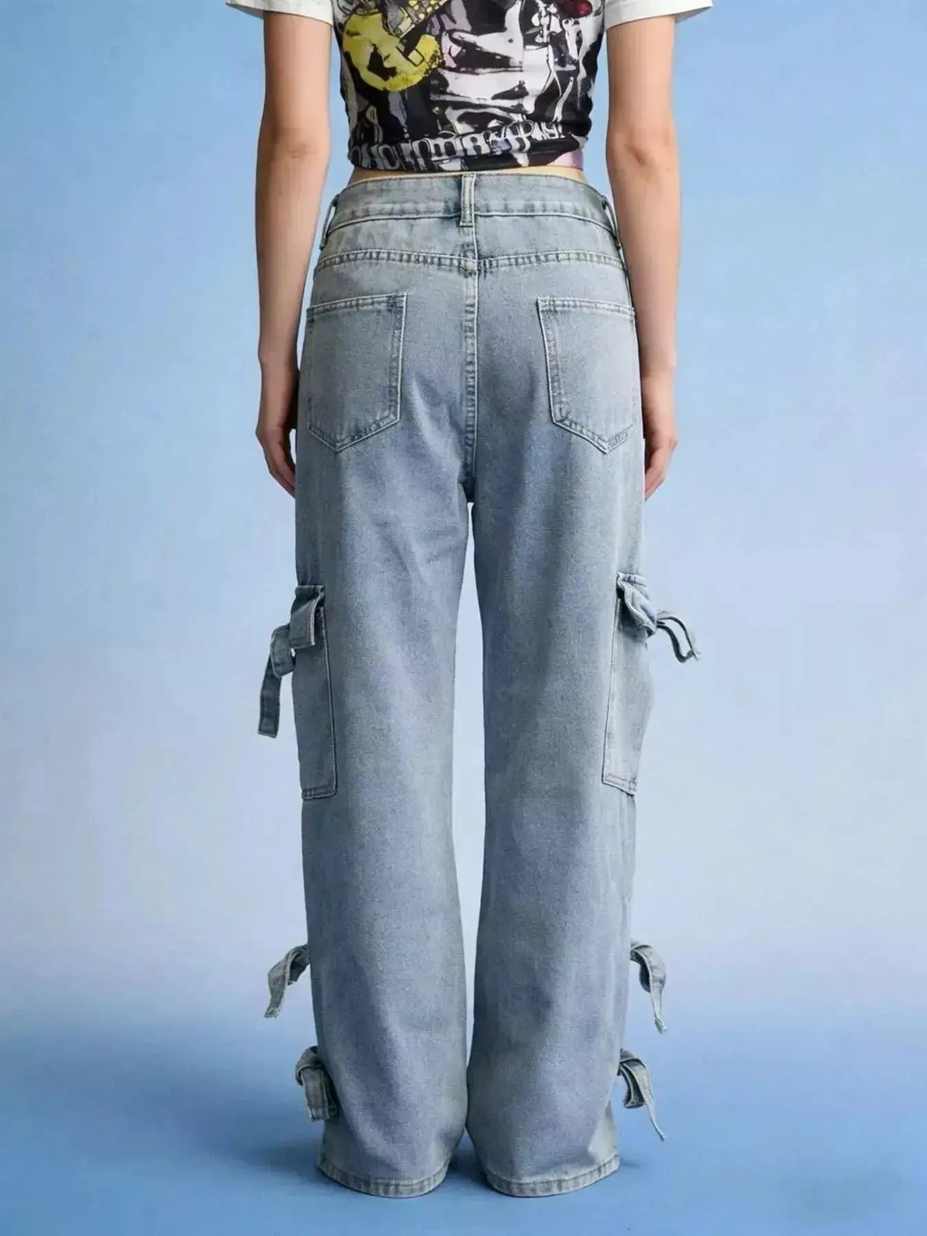 Bow Wide Leg Jeans - DaisyDrop 
