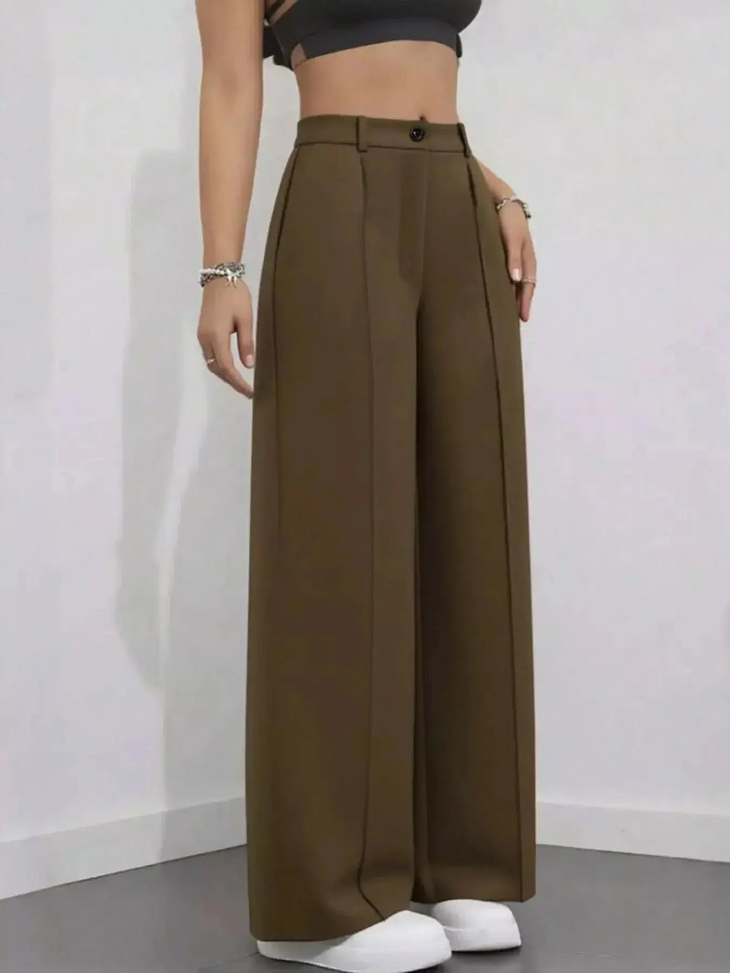 High-Waisted Wide Leg Pants - DaisyDrop 