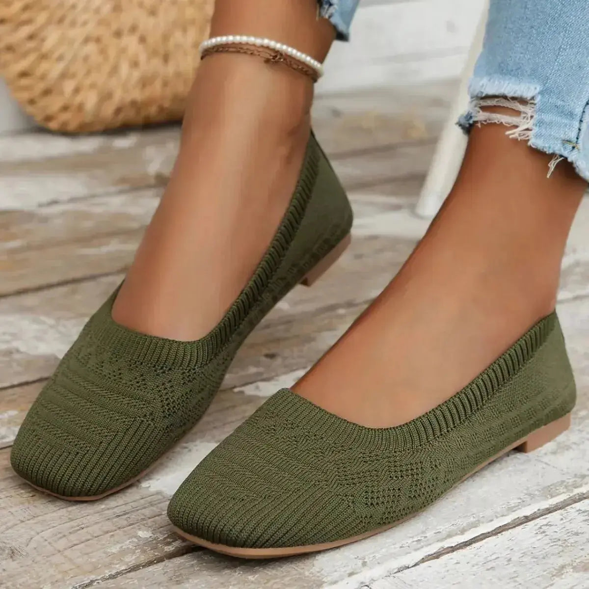 Square Toe Slip-Ons - DaisyDrop 