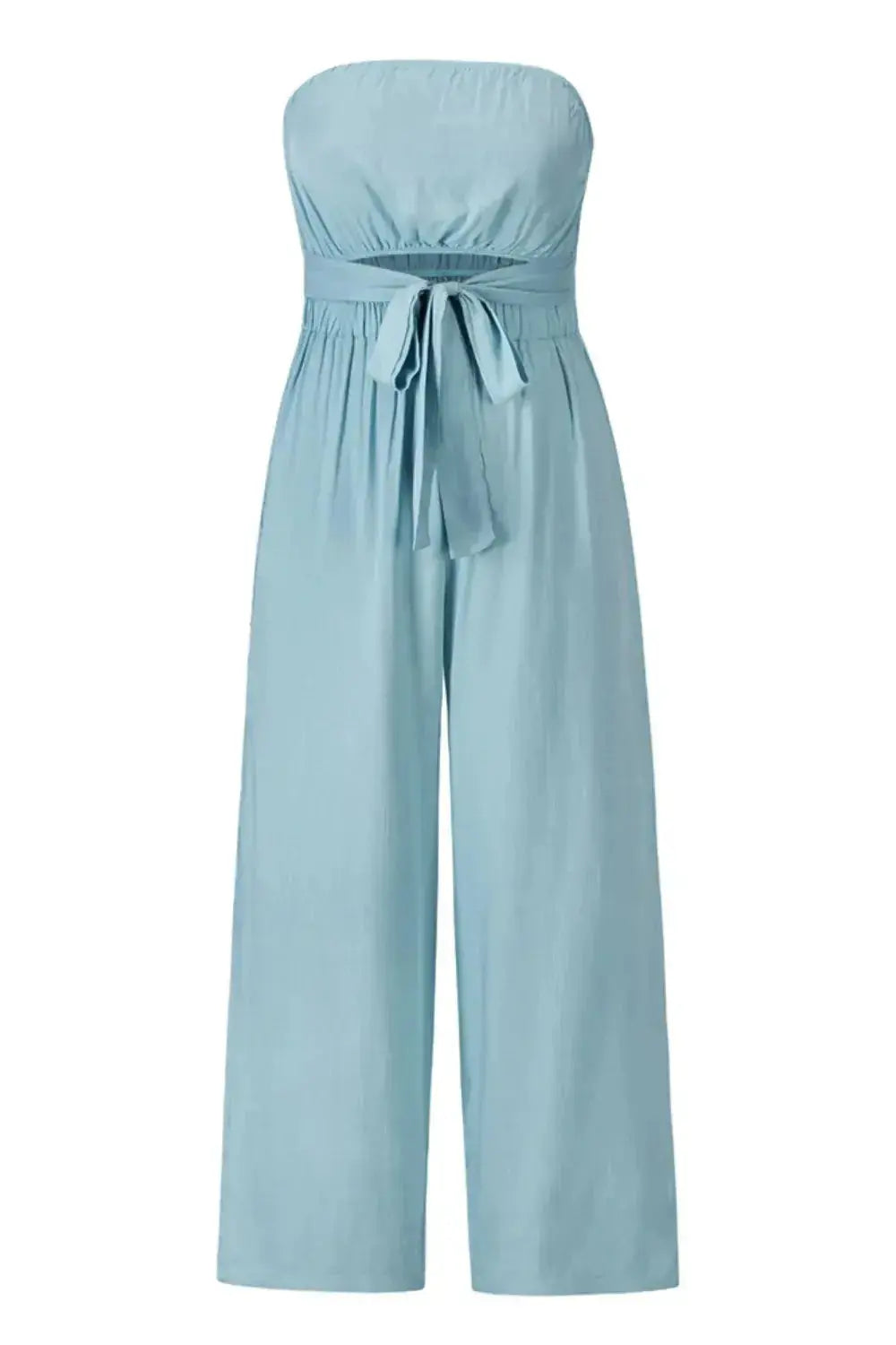 Tied Cutout Tube Wide Leg Jumpsuit - DaisyDrop 
