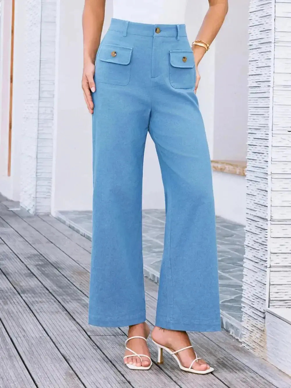 High Waist Wide Leg Pants - DaisyDrop 