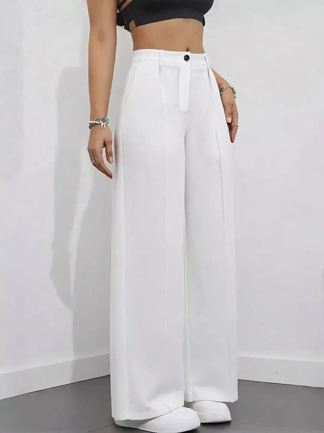 High-Waisted Wide Leg Pants - DaisyDrop 