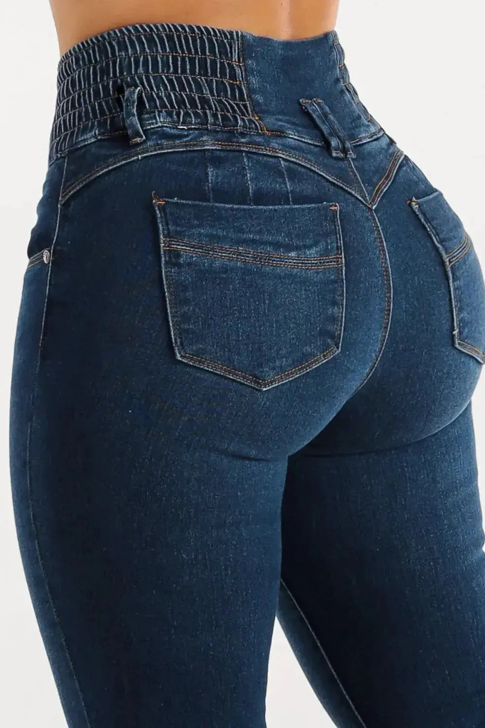 High Waist Buttoned Skinny Hip Lifting Jeans - DaisyDrop 