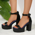 Chunky Platform Ankle Strap Sandals - DaisyDrop 