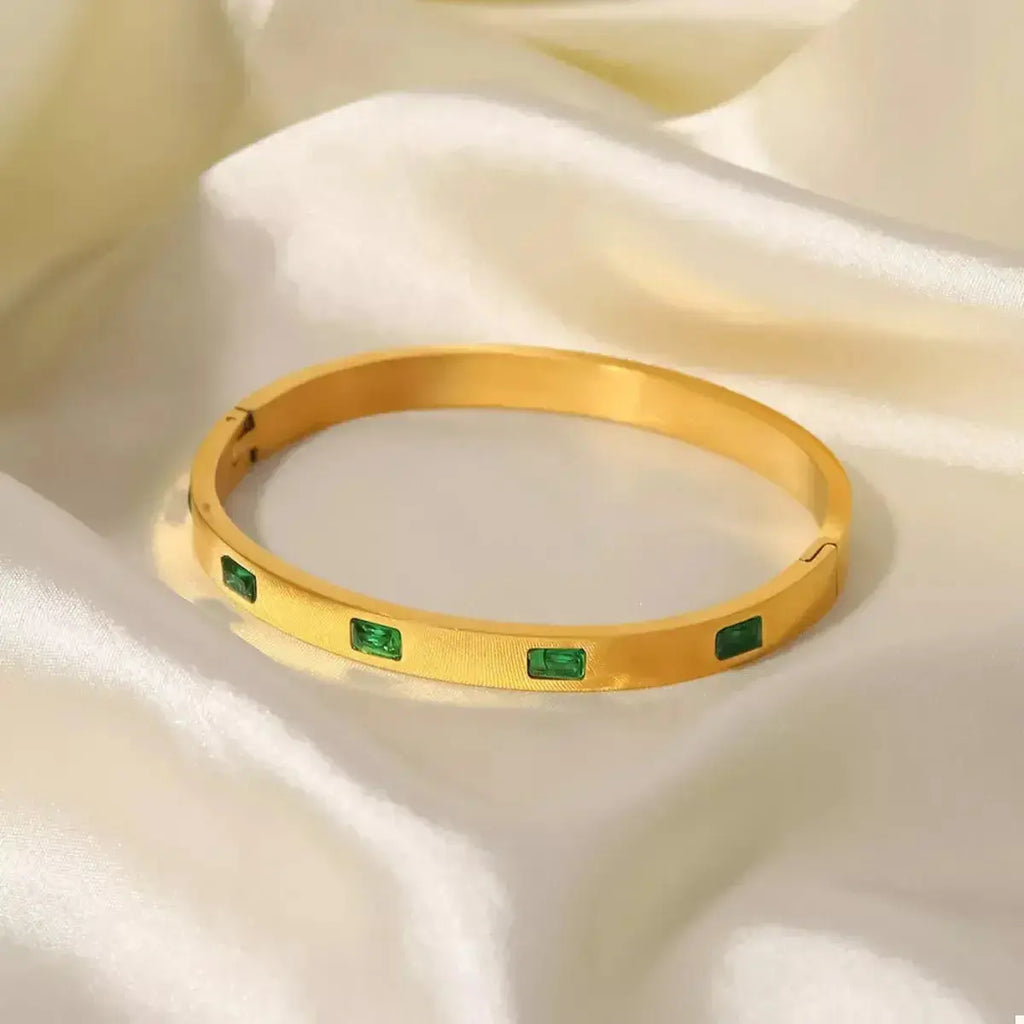 18K Gold-Plated Stainless Steel Zircon Bracelet - DaisyDrop 