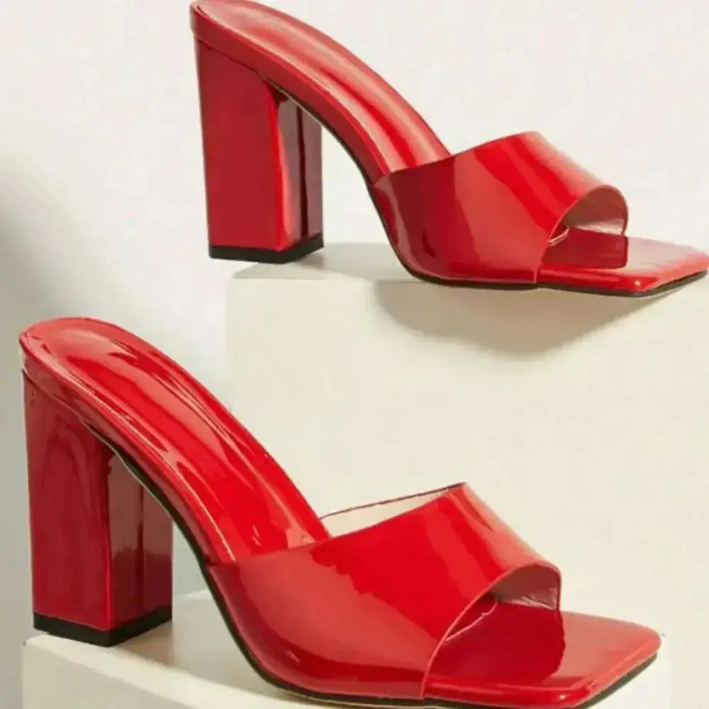 Square Toe Block Heels Sandals - DaisyDrop 