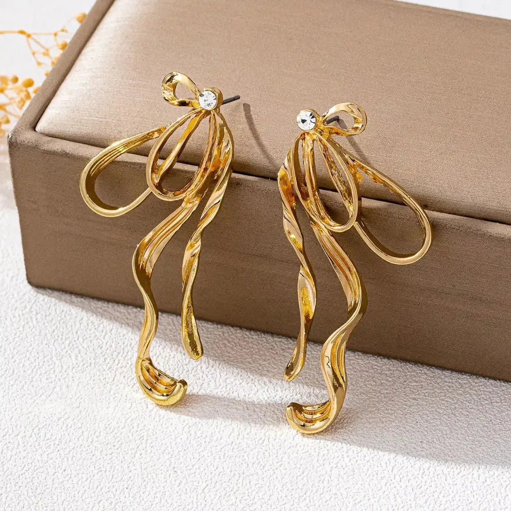 18K Gold-Plated Bow Earrings - DaisyDrop 