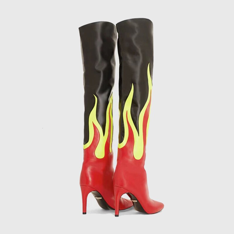 Women Over The Knee High Boots Pointed Toe Stilettos Heels Back Zipper