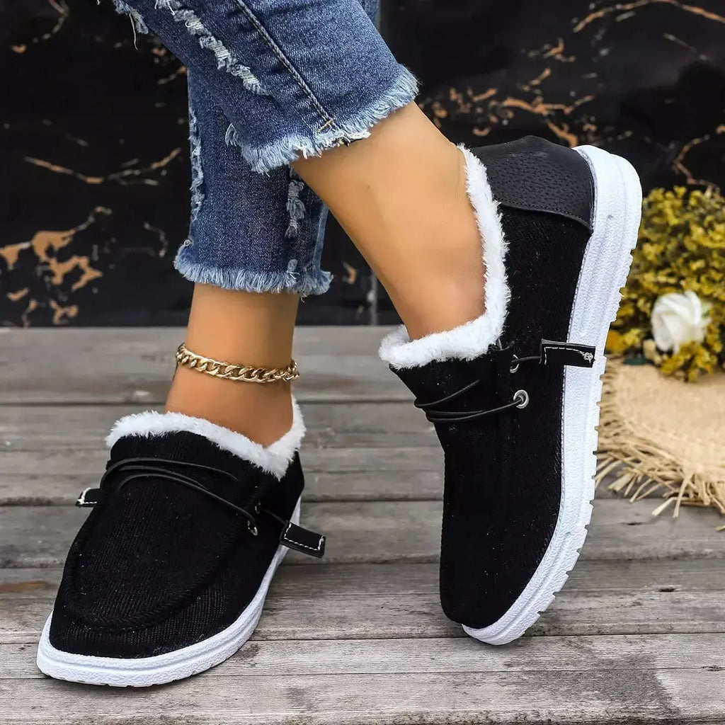 Faux Fur Lined Slip-Ons - DaisyDrop 