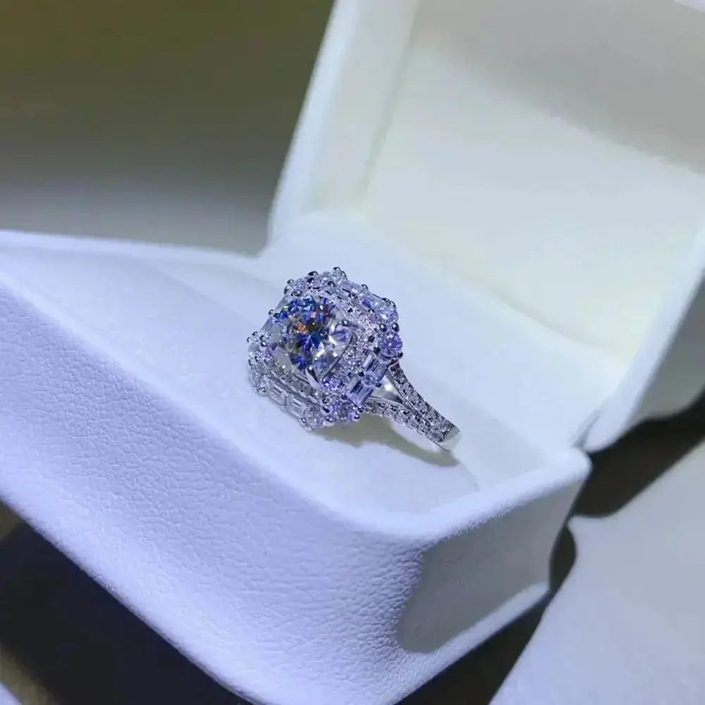 1 Carat Moissanite 925 Sterling Silver Ring - DaisyDrop 
