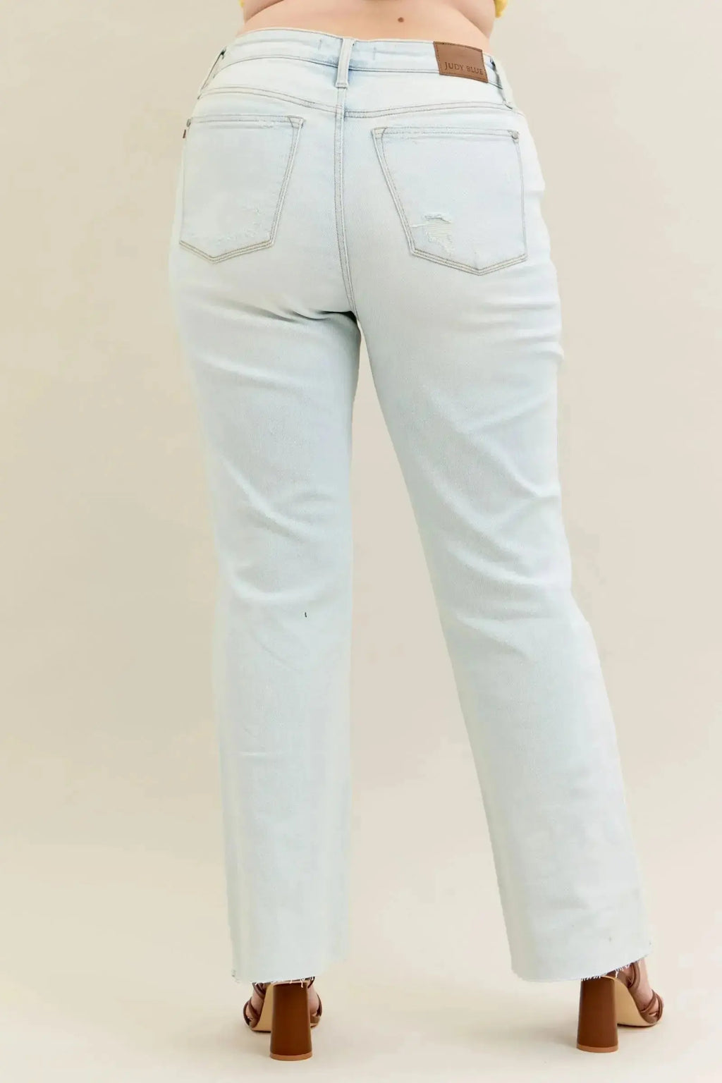 Judy Blue Full Size Destroy & Fray Hem Bootcut Jeans Plus Size - DaisyDrop 