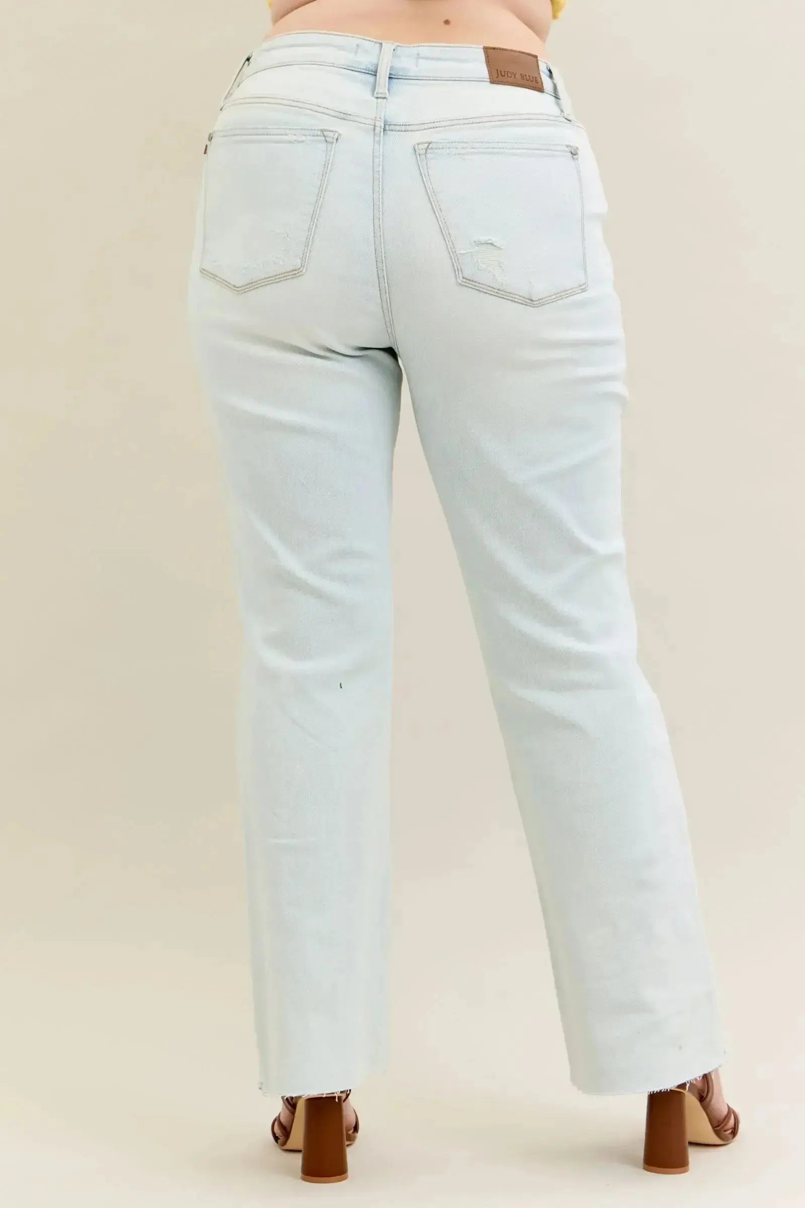 Judy Blue Full Size Destroy & Fray Hem Bootcut Jeans Plus Size - DaisyDrop 