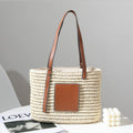 Bohemian Straw Splice Women Shoulder Natural Handmade Rattan Straw Tote