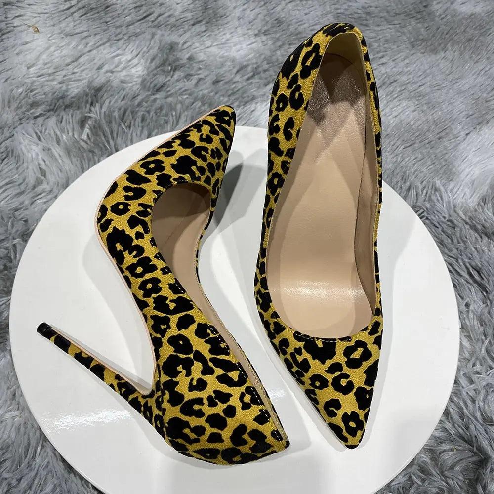Synthetic Suede Flock Leopard Pointy Toe eprolo